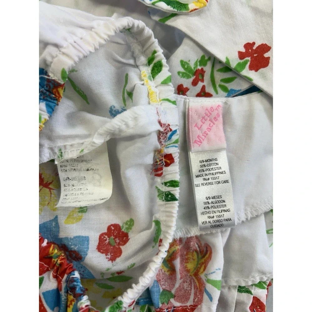 Vintage 90s Two Piece Baby Romper Set By Little Miracles Size 6-9 Months